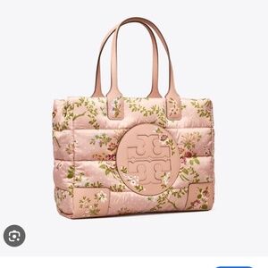 Tory Burch Ella Brocade Mini puffer Tote, pink floral